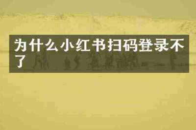 为什么小红书扫码登录不了