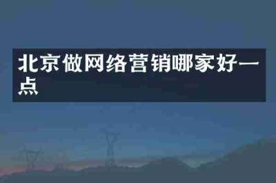 北京做网络营销哪家好一点