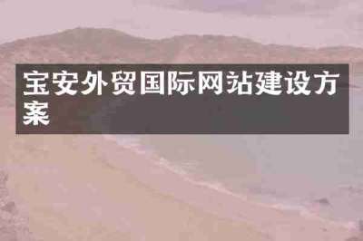 宝安外贸国际网站建设方案