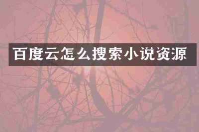百度云怎么搜索小说资源