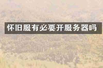 怀旧服有必要开服务器吗