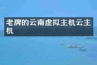 老牌的云南虚拟主机云主机