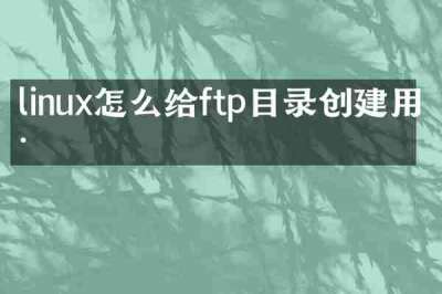 linux怎么给ftp目录创建用户