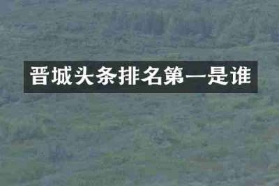 晋城头条排名第一是谁