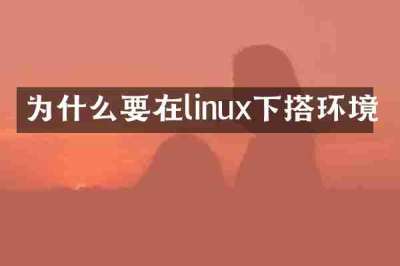 为什么要在linux下搭环境