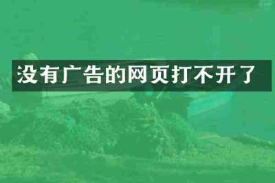 没有广告的网页打不开了