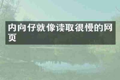 内向仔就像读取很慢的网页