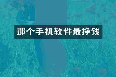 那个手机软件最挣钱