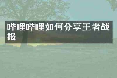 哔哩哔哩如何分享王者战报
