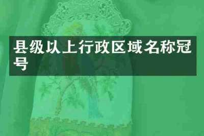 县级以上行政区域名称冠号