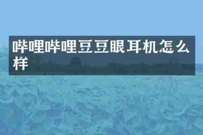 哔哩哔哩豆豆眼耳机怎么样