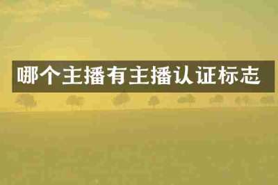 哪个主播有主播认证标志