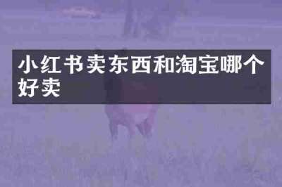 小红书卖东西和淘宝哪个好卖