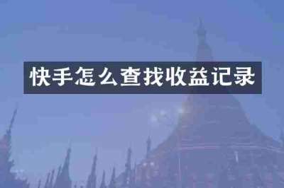 快手怎么查找收益记录