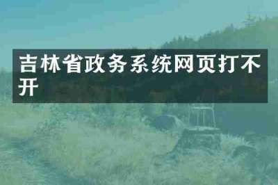 吉林省政务系统网页打不开