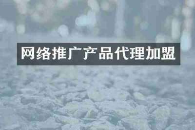 网络推广产品代理加盟