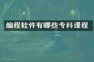 编程软件有哪些专科课程