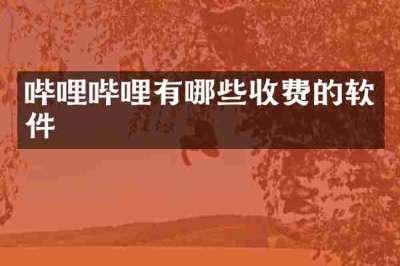 哔哩哔哩有哪些收费的软件