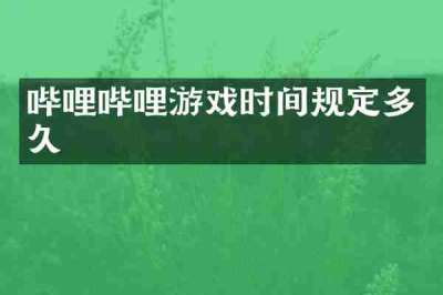 哔哩哔哩游戏时间规定多久