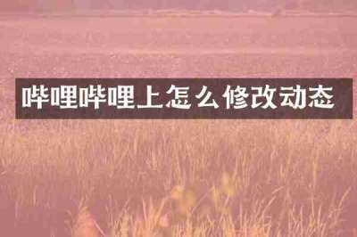 哔哩哔哩上怎么修改动态