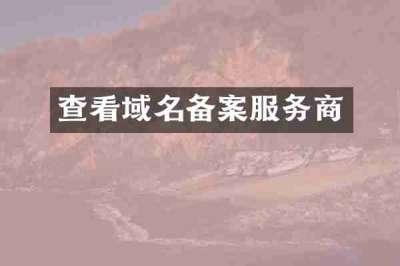 查看域名备案服务商