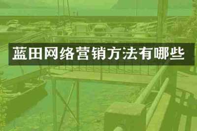 蓝田网络营销方法有哪些