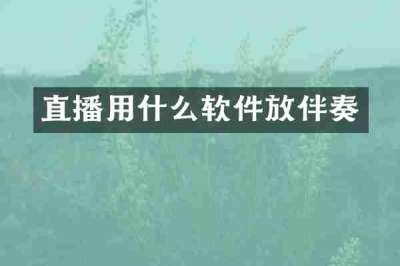 直播用什么软件放伴奏
