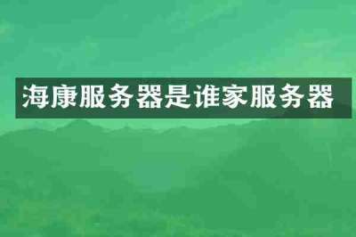 海康服务器是谁家服务器