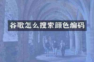 谷歌怎么搜索颜色编码