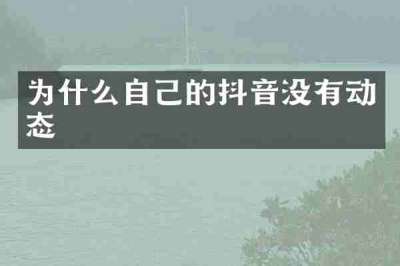 为什么自己的抖音没有动态