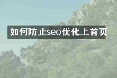 如何防止seo优化上首页