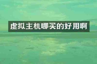虚拟主机哪买的好用啊