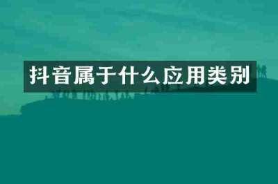 抖音属于什么应用类别