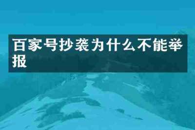 百家号抄袭为什么不能举报