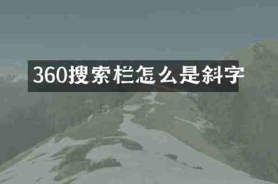 360搜索栏怎么是斜字