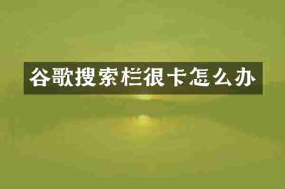 谷歌搜索栏很卡怎么办