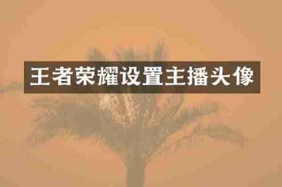 王者荣耀设置主播头像