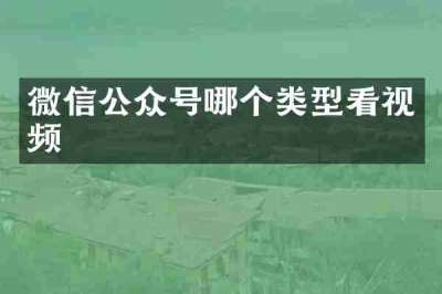 微信公众号哪个类型看视频