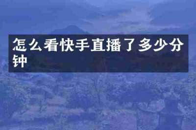 怎么看快手直播了多少分钟