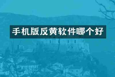 手机版反黄软件哪个好