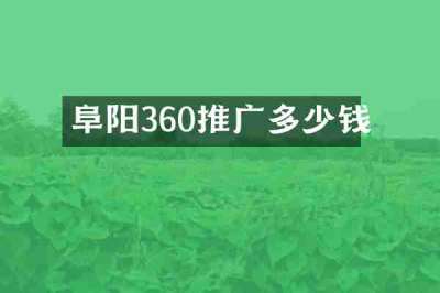 阜阳360推广多少钱