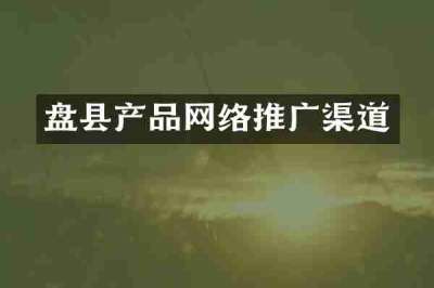盘县产品网络推广渠道