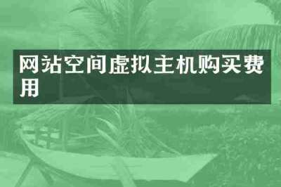 网站空间虚拟主机购买费用