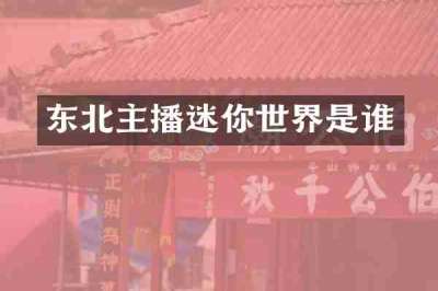 东北主播迷你世界是谁