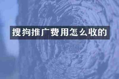 搜狗推广费用怎么收的
