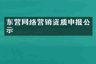 东营网络营销资质申报公示