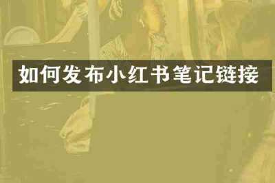 如何发布小红书笔记链接