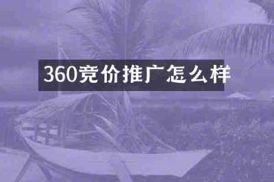 360竞价推广怎么样