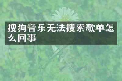 搜狗音乐无法搜索歌单怎么回事