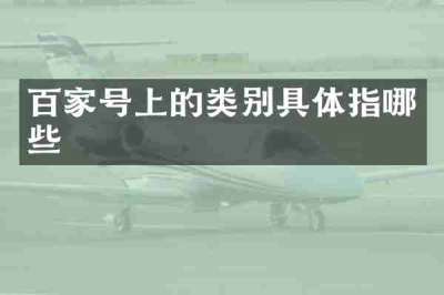 百家号上的类别具体指哪些